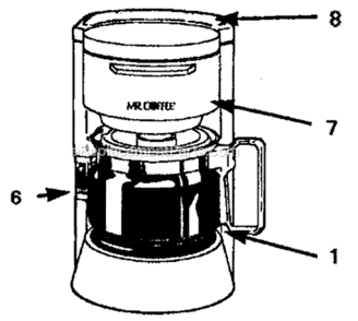 Page A Diagram and Parts List for BL4  Mr Coffee Coffee Maker